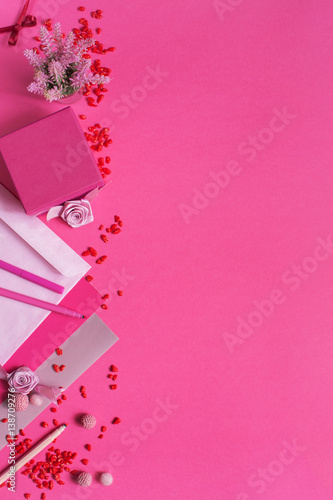 Pink decorated background for girls © alinakho