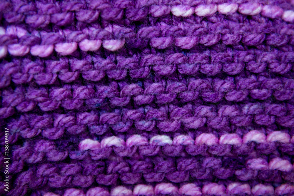 вязаное полотно, фиолетовый цвет, близко