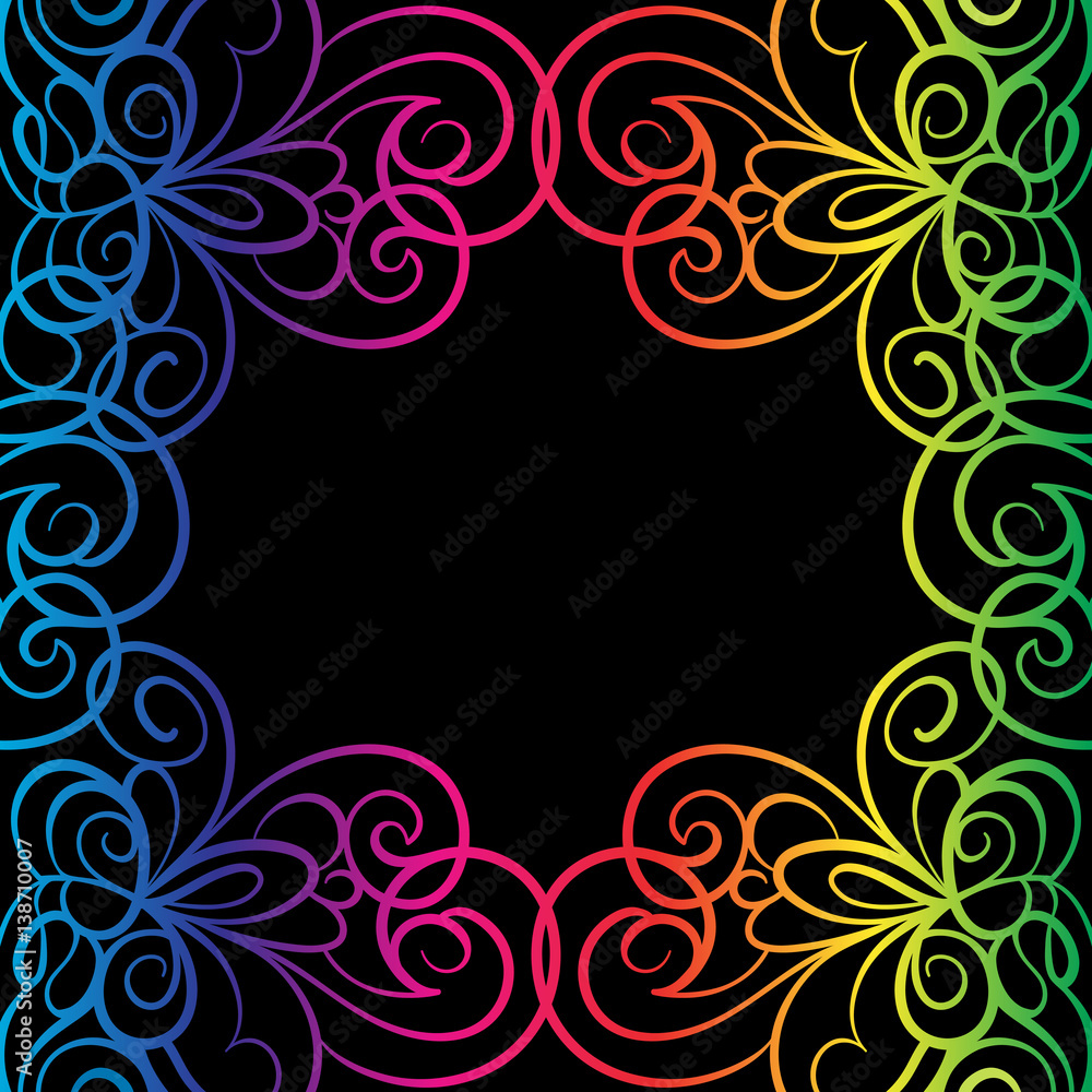 Abstract calligraphic retro luxury swirl corner frame with place for text. Can be used for page decoration, web design. Abstract calligraphic retro luxury swirl corner frame with place for text. Can be used for page decoration, web design.