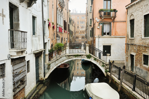 Canal, bridge and buildings in Venice, Italy © tanialerro