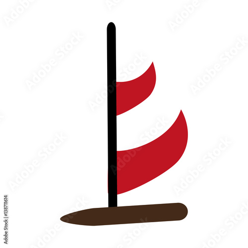 color silhouette with sailboard icon vector illustration