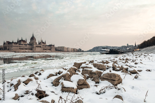 Photography The icy Danube embankment in Budapest