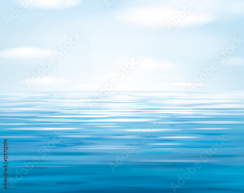 Vector blue sea  and sky  background. © rvika