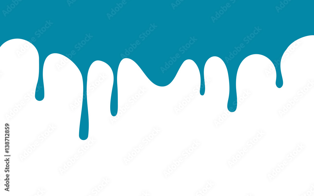 blue paint drips. turquoise ink flow down. white background. vector illustration blue paint drips. turquoise ink flow down. white background. vector illustration