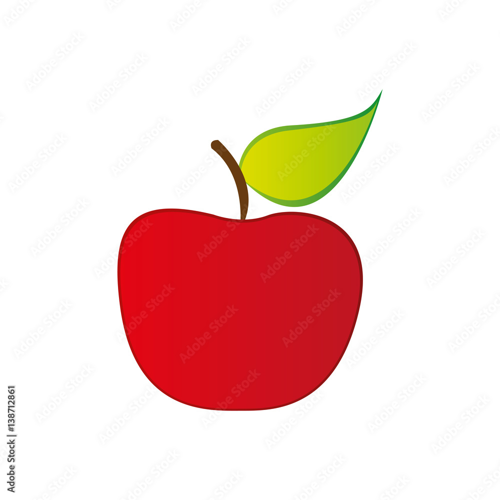 Obraz premium red apple fruit icon stock, vector illustration desing