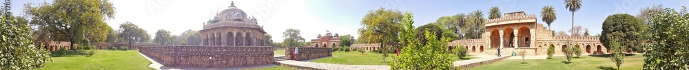 360 degree view of Isa Khan's tomb, built during 1547-48 AD, is situated near the Mughal Emperor Humayun's Tomb complex in Delhi.