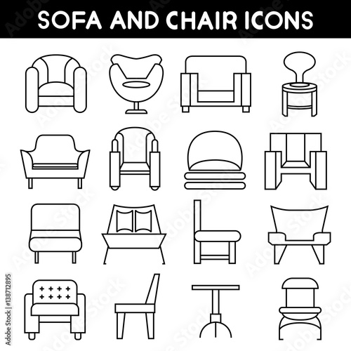 sofa and chair icons