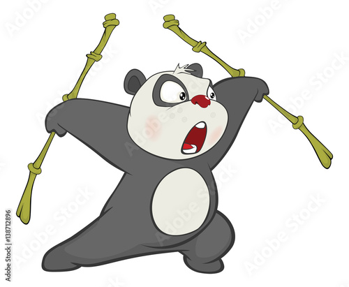 Fototapeta Naklejka Na Ścianę i Meble -   Illustration of a Cute Panda. Cartoon Character 