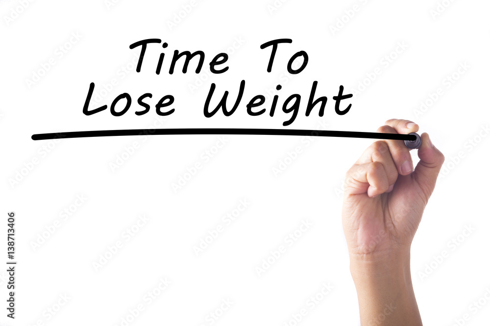 Hand writing Time To Lose Weight word on transparent board Hand writing Time To Lose Weight word on transparent board