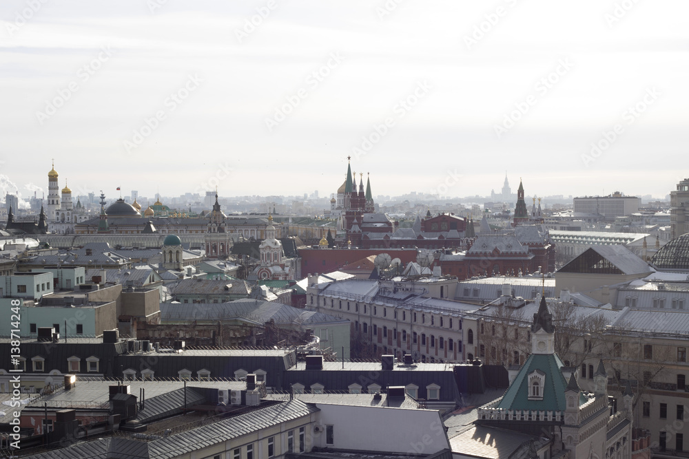 Naklejka premium The center of Moscow from the roof