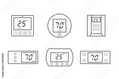 Electronic thermostat with a screen. Under floor heating control. Temperature control.