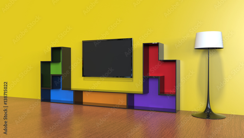 3d illustration of an entertainmnet unit 3d illustration of an entertainmnet unit