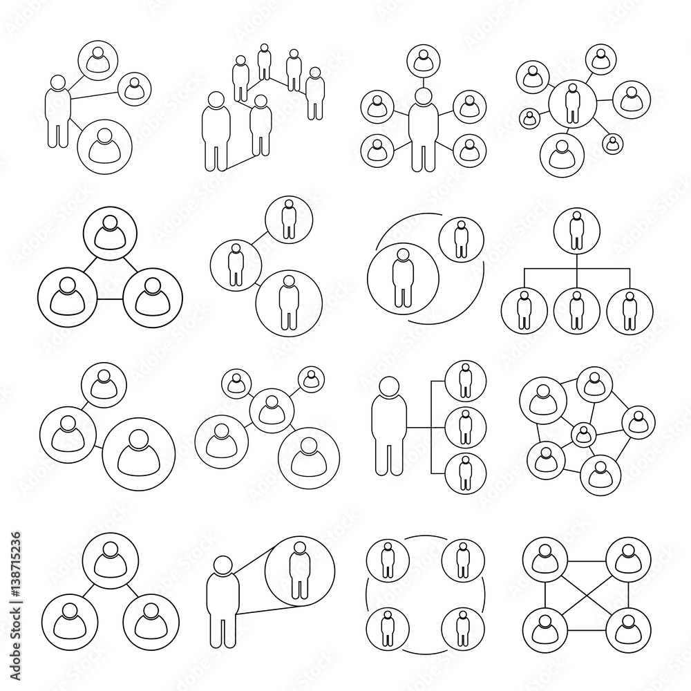 people connection, people network icons people connection, people network icons