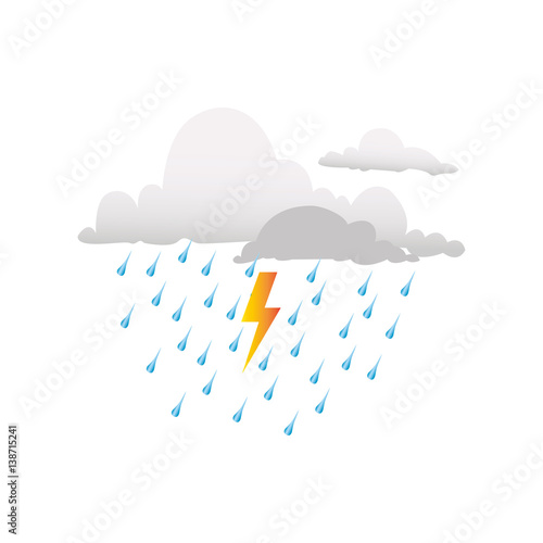 colorful silhouette rain storm weather icon vector illustration