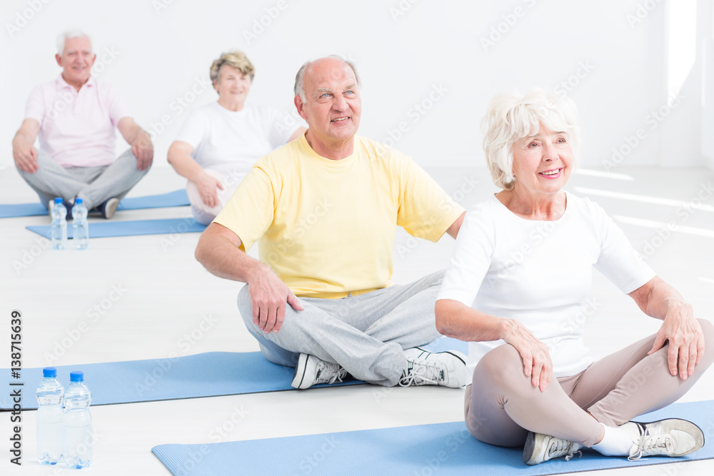Fototapeta premium Yoga class for seniors