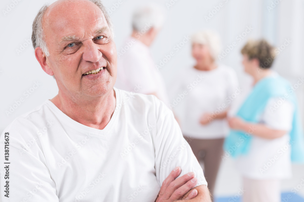 Senior man at the gym Senior man at the gym