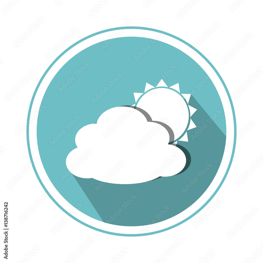 circular border with silhouette cloud and sun vector illustration circular border with silhouette cloud and sun vector illustration