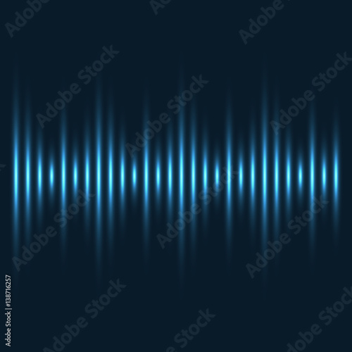abstract blue equalizer. turquoise stripes. dark background. vector illustration
