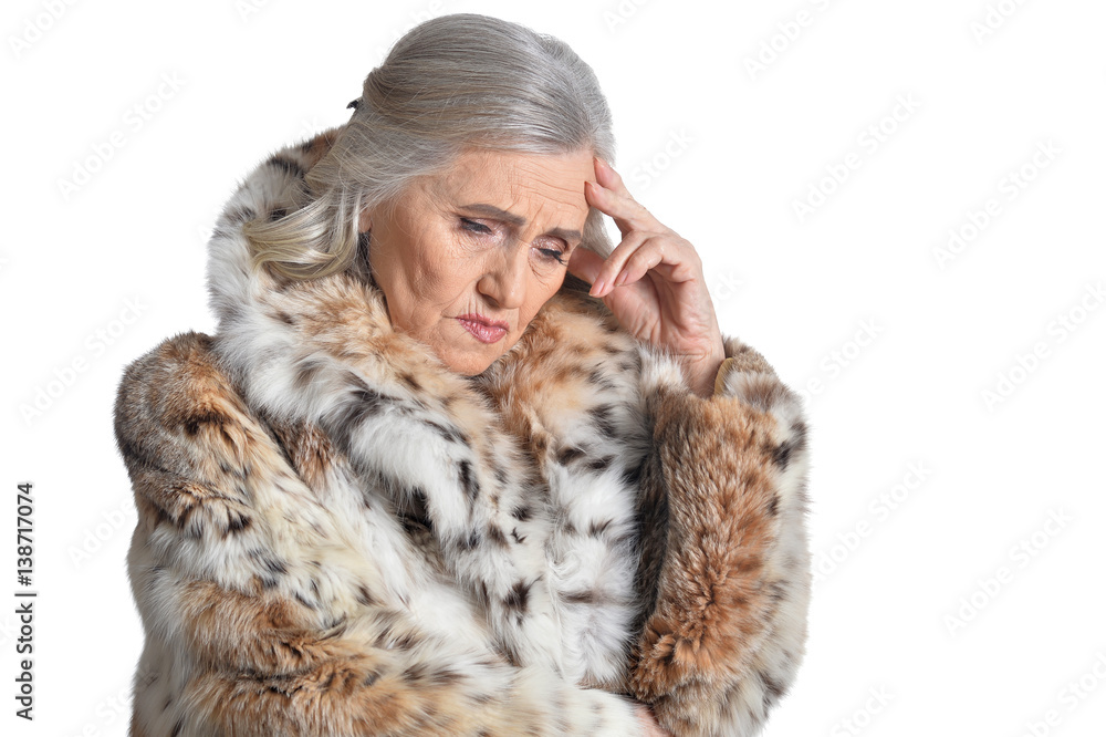 Senior woman in fur Senior woman in fur