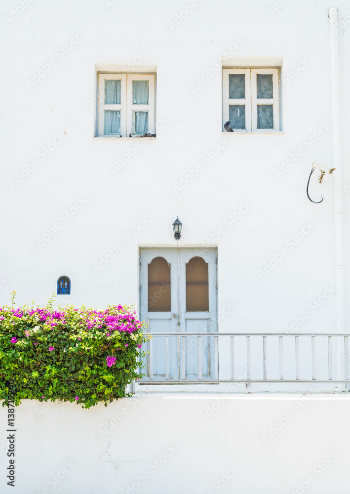 Beautiful Architecture building Exterior with santorini and greece style Beautiful Architecture building Exterior with santorini and greece style