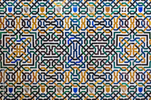 Arabic tiles background. Alhambra of Granada.