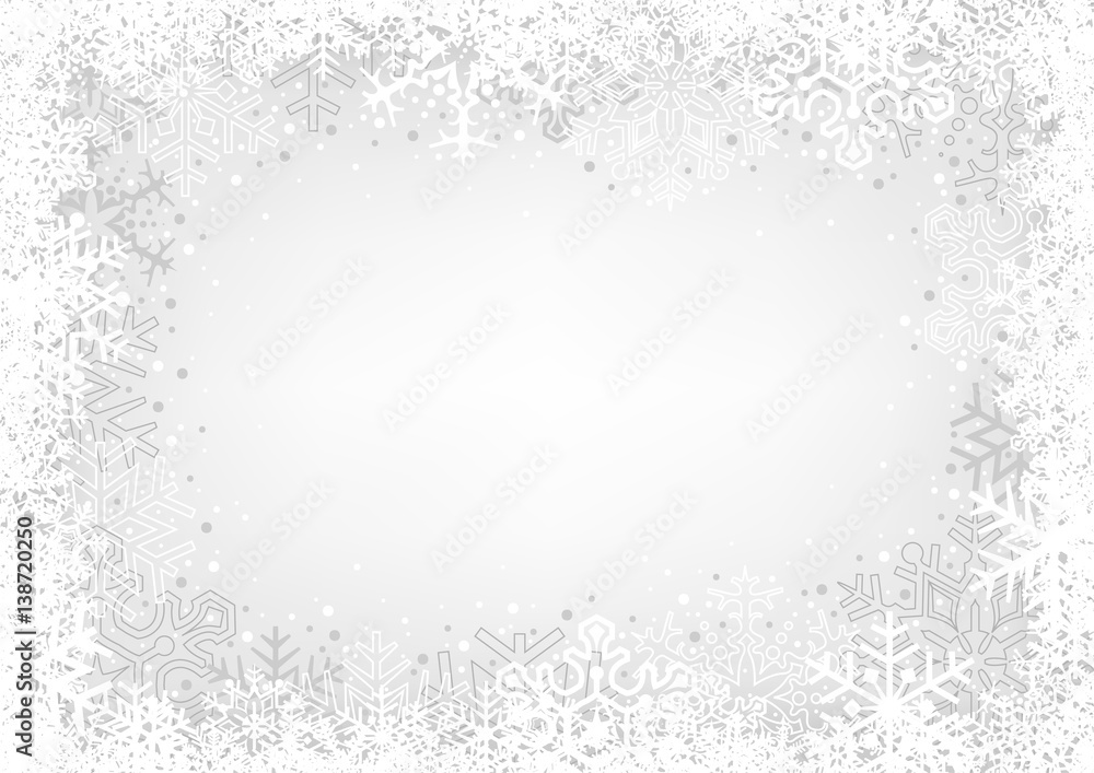 White Snowflakes Background - Abstract Winter Illustration, Vector White Snowflakes Background - Abstract Winter Illustration, Vector