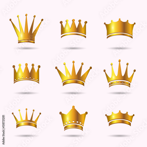 Vector Illustration of Crown Icons