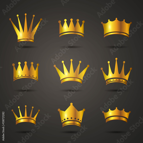 Vector Illustration of Crown Icons