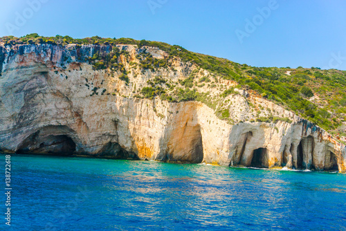 Amazing blue caves at Zakynthos island