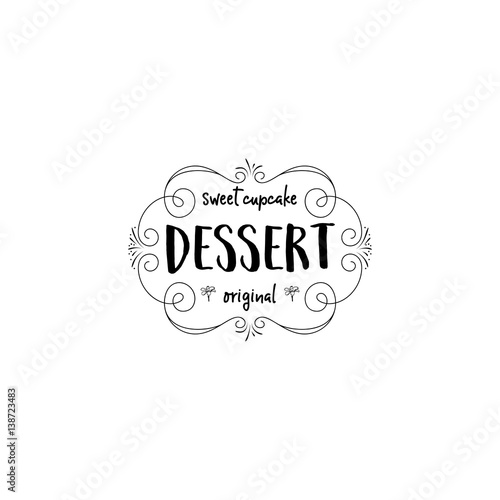 Badge set for small businesses - sweet bakery. The pattern printing plate handmade works written by hand font. It can be used in a corporate style, prints, for your design