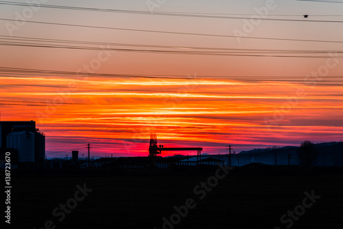 Sunset and orange sky