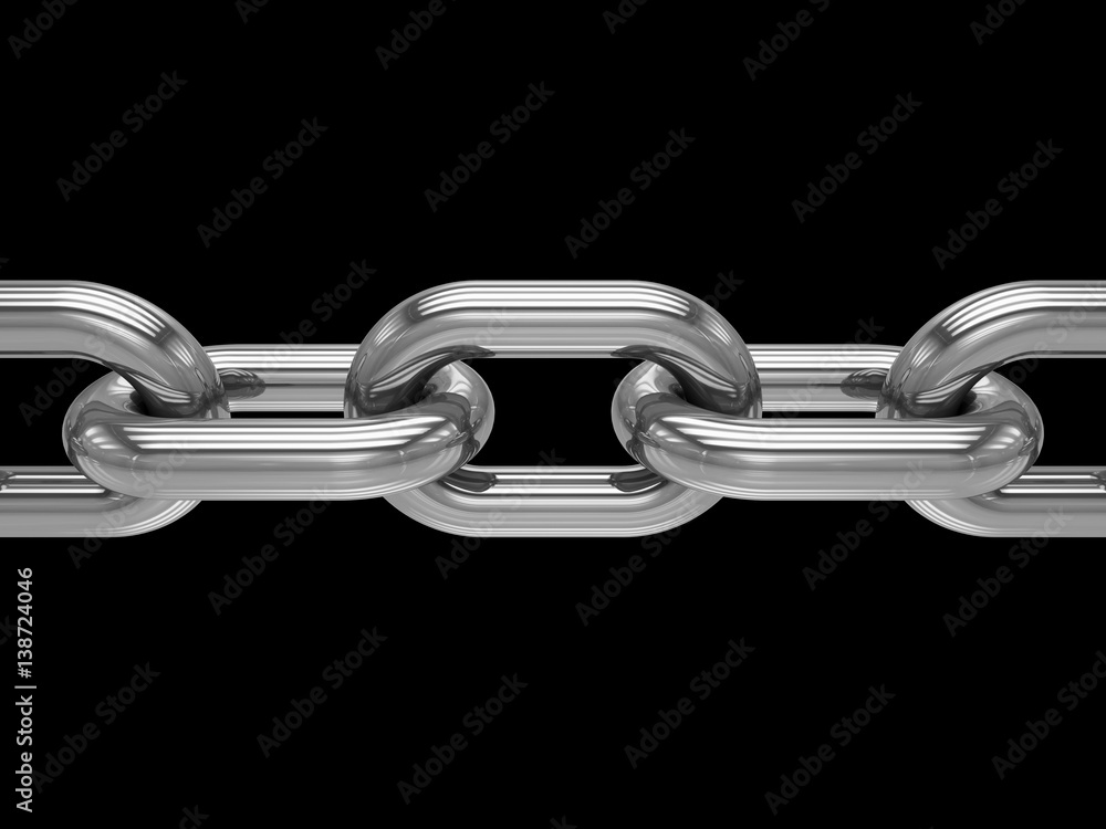 Obraz premium 3D rendering Chain on black background