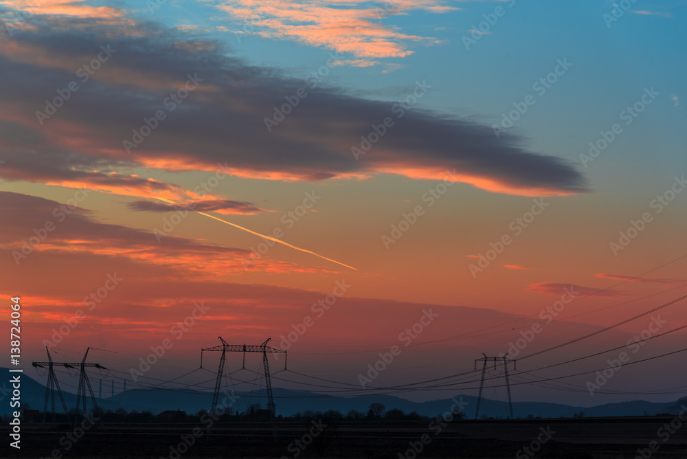 Fototapeta premium Beautiful sunset clouds
