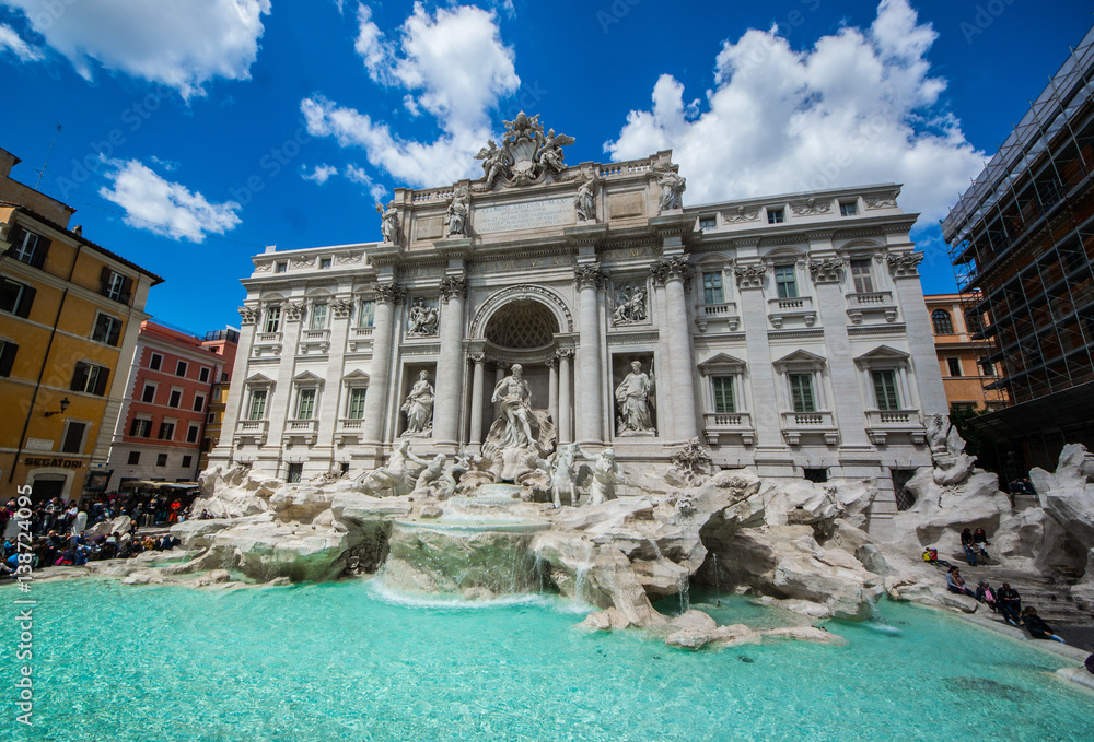 Fototapeta premium Fountain di Trevi - most famous Rome's fountains in the world. Italy.