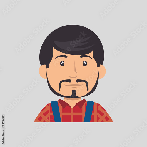 construction professional avatar character vector illustration design