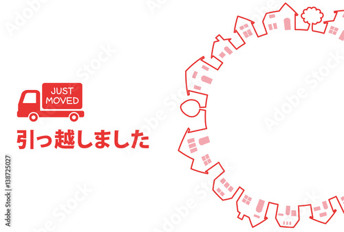 引っ越しの挨拶状（はがきサイズ）