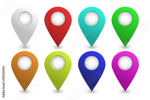 Free Download Vector collection of realistic map pins on the white background. Concept of navigation. - GFXLoad