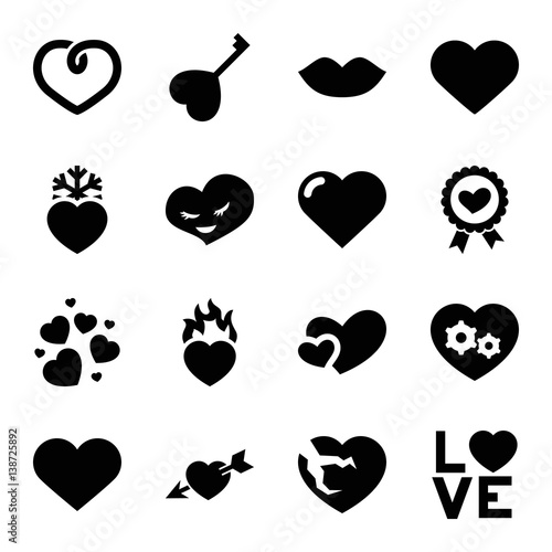 Set of 16 passion filled icons