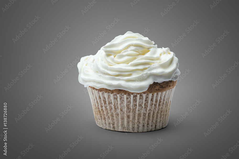 cupcake with cream on isolated background cupcake with cream on isolated background