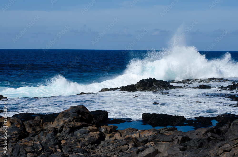 waves breaking on rocks, Gran Canaria waves breaking on rocks, Gran Canaria