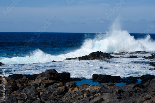 waves breaking on rocks, Gran Canaria