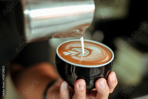 coffee latte in coffee shop