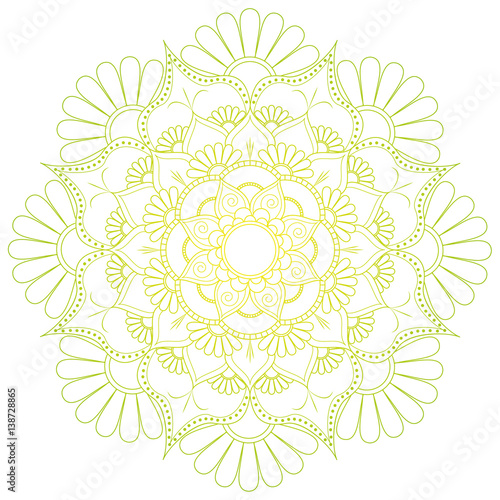 Oriental pattern. Traditional round coloring ornament. Mandala. Adult coloring. Round Ornament Pattern. Geometric circle element made in vector.