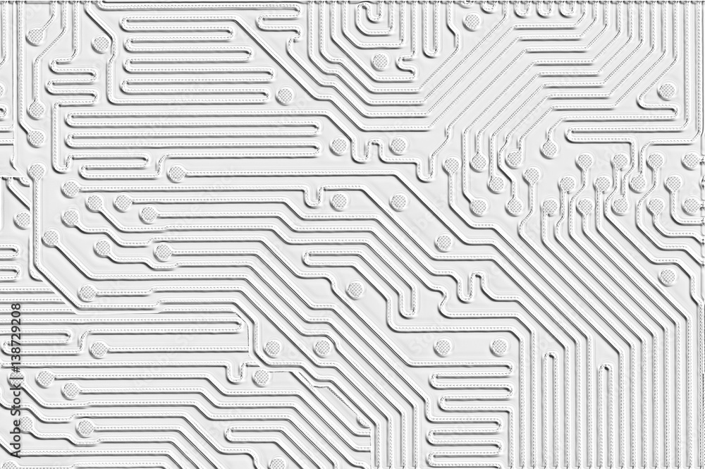 Printed circuit board design as a white texture background