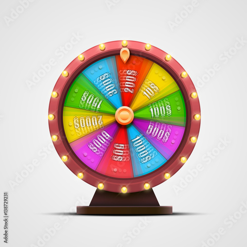 Colorful fortune wheel. isolated on white background.