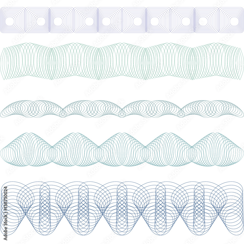 Guilloche border set. It can be used as a protective layer for the cer Guilloche border set. It can be used as a protective layer for the cer
