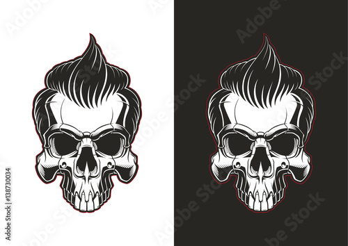 Skull with hair