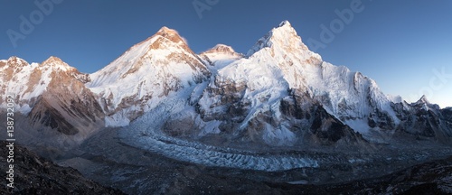 nightly view of Mount Everest, Lhotse and Nuptse