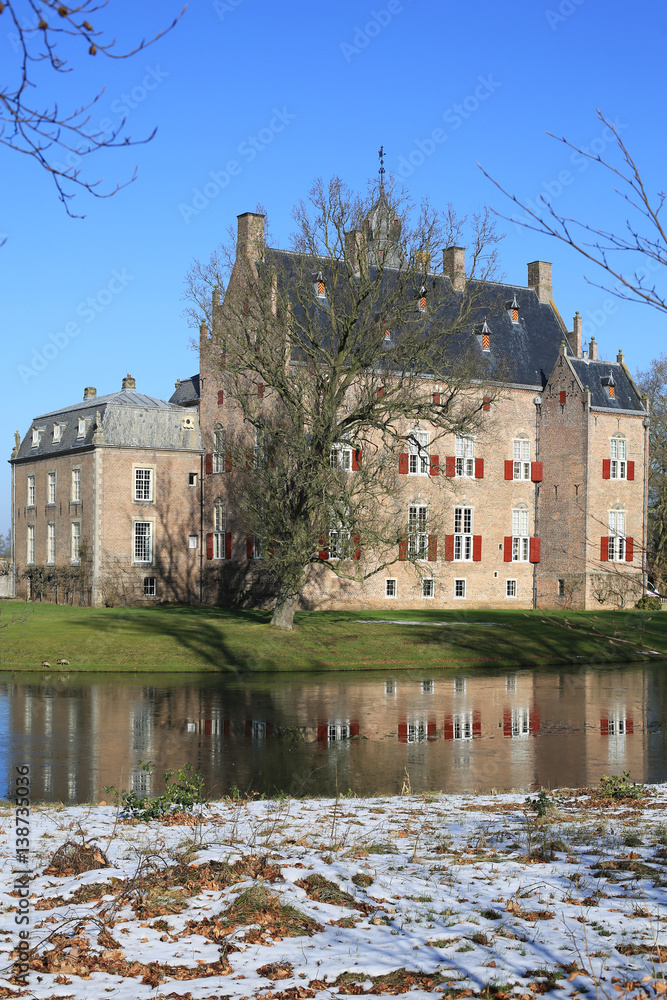 Historic Castle Rechteren in the Province Overijssel, The Netherlands, built 16th century