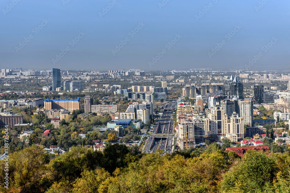 Urban panorama in Almaty
